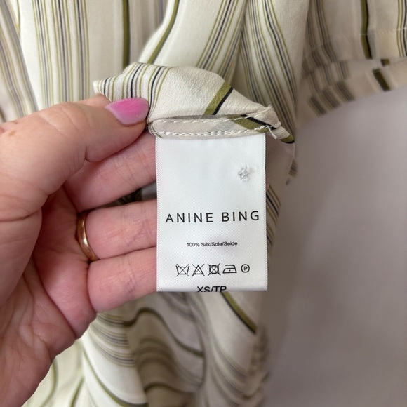 ANINE BING Stripes 100% Silk Blouse size XS - Picture 5 of 9